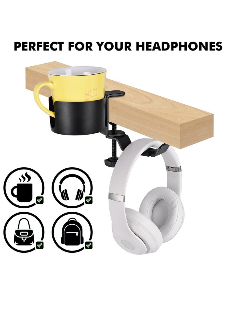 general Desktop cup holder, two-in-one, leak-proof, with earphone hook, suitable for desktop cup holder of coffee cups, water bottles, earphones, office desktop accessories - Image 5