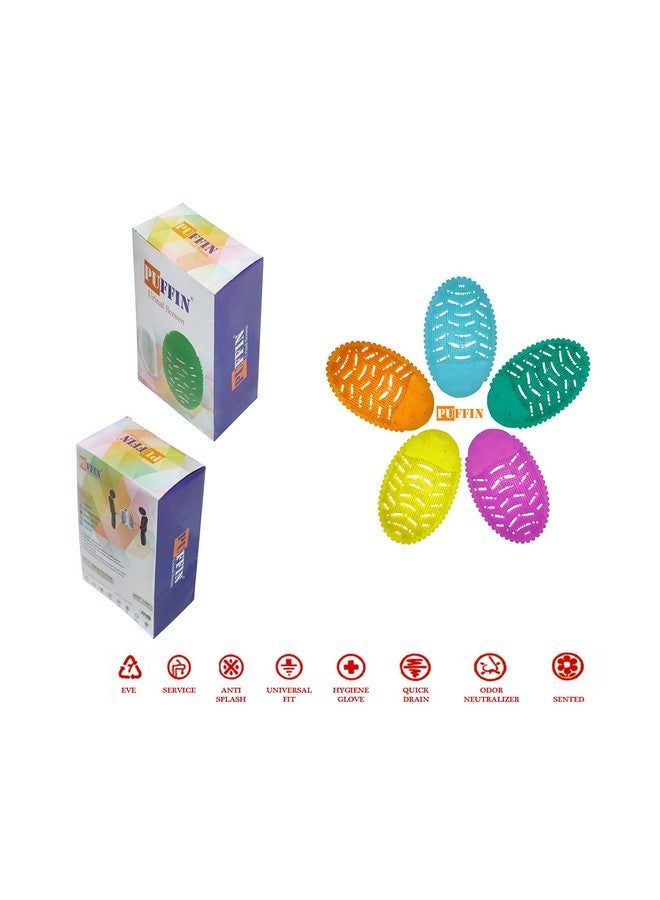 Puffin™ Rubber Urinal Screen Mat (Multi Colour, Pack of 12 Piece) - Image 1