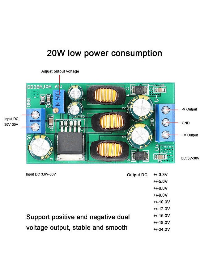 Generic - DC-DC Boost Buck Converter 3.6-30V to ±3-30V Voltage Step-Up/Down Power Supplys Module 20W Positive Negative Dual Output for Audio Power Amplifer - Image 1