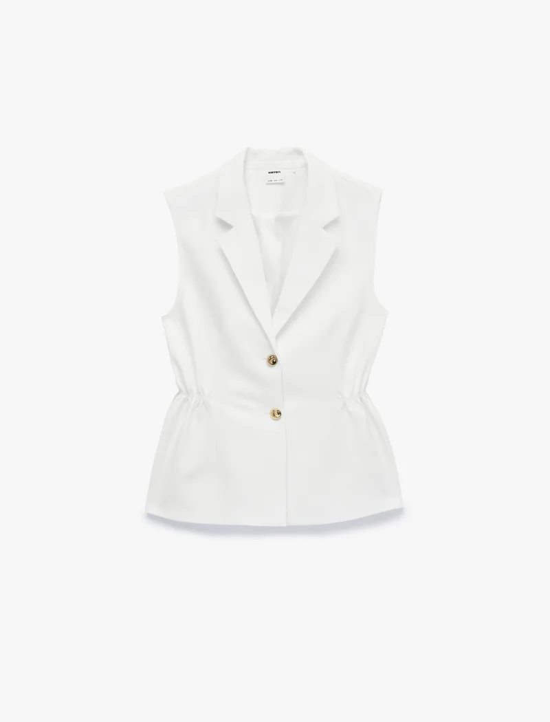 كوتون Button-Down Peplum Vest
