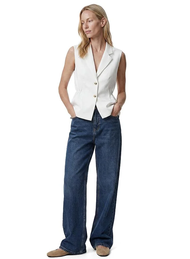 Button-Down Peplum Vest