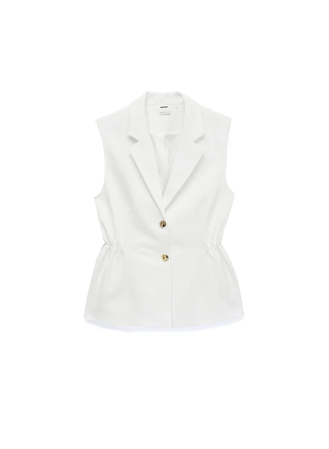 Koton  Button-Down Peplum Vest for Women | Best Price UAE