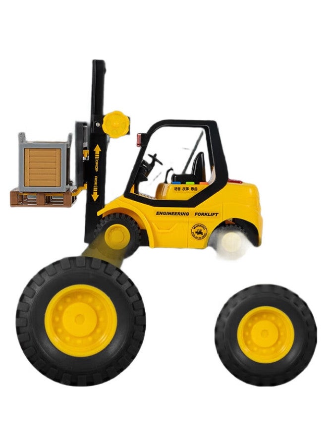 Xst Adjustable Forklift Toy, Children'S Realistic Engineering Vehicle, Loading And Unloading Cargo, Inertia-Powered Transport Truck, Birthday Gift For Boys - Image 1