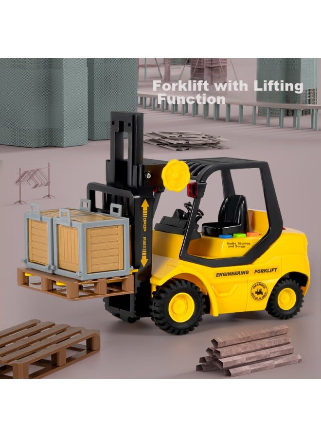 Xst Adjustable Forklift Toy, Children's Realistic Engineering Vehicle, Loading And Unloading Cargo, Inertia-powered Transport Truck, Birthday Gift For Boys - Image 1