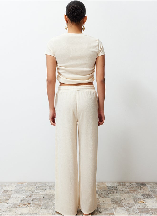 trendyol - Premium Stone Wide Leg Pants Flexible Knitted TWOSS24PL00054 - Image 1
