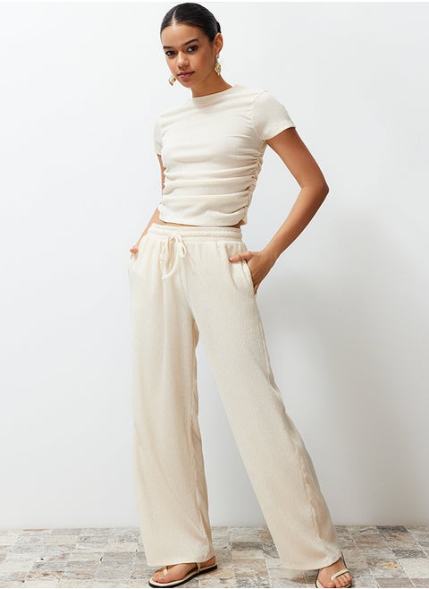 Premium Stone Wide Leg Pants Flexible Knitted TWOSS24PL00054