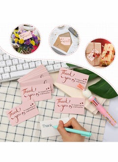 KASTWAVE 600Pcs Thank You Cards and Stickers Set, Gold Foil 1.5 Inch Thank You for Supporting My Small Business Stickers 9x5CM  - Image 5
