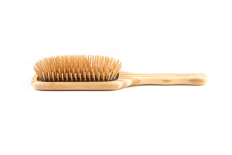Bass Brushes | The Green Brush | Bamboo Pin + Bamboo Handle Hair Brush | Large Paddle - Image 3