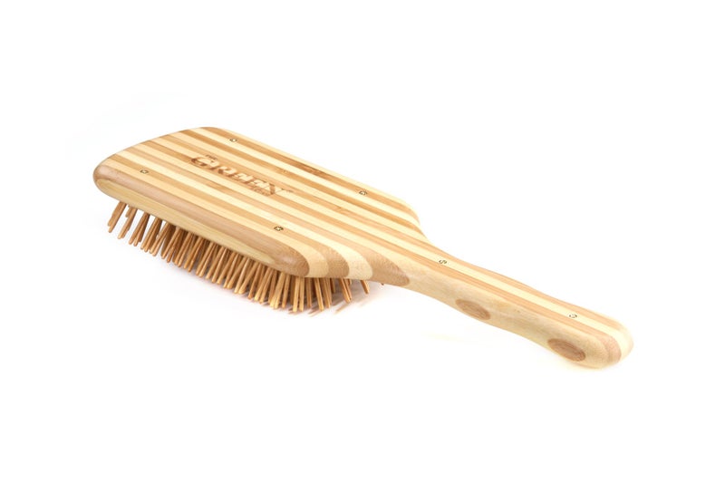 Bass Brushes | The Green Brush | Bamboo Pin + Bamboo Handle Hair Brush | Large Paddle - Image 4