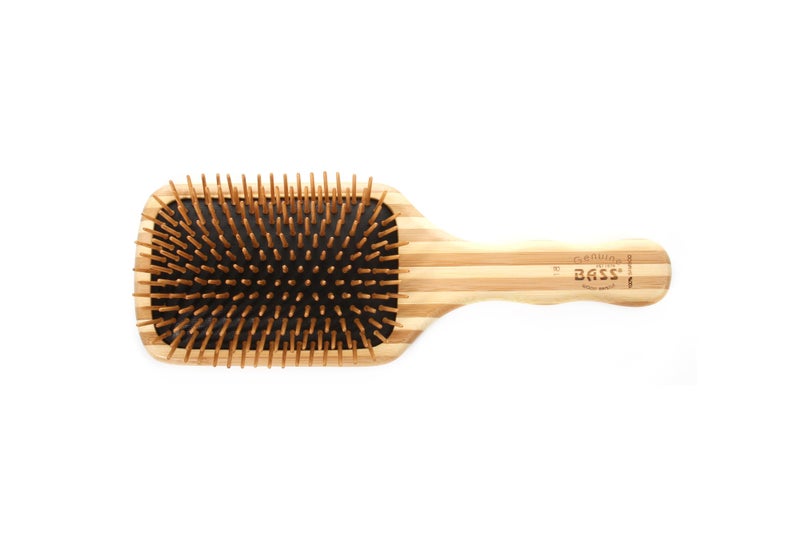 Bass Brushes | The Green Brush | Bamboo Pin + Bamboo Handle Hair Brush | Large Paddle - Image 2