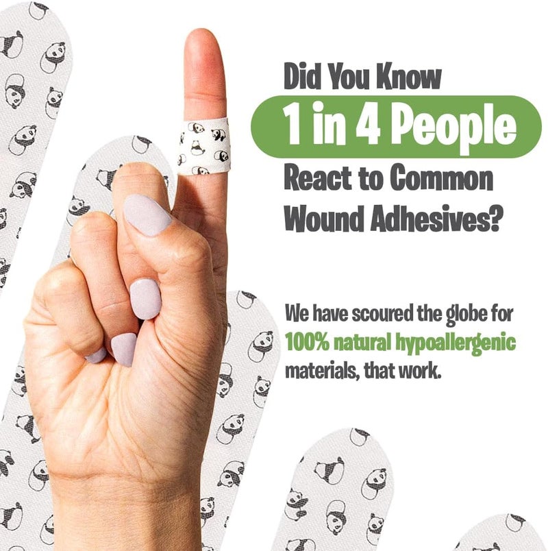 PATCH 100 Pieces Coconut Oil Value Pack Kids Panda EcoFriendly Bamboo Adhesive Bandages for Scratches  Grazes Hypoallergenic Wound Care for Sensitive Skin Biodegradable Latex  Plastic Free - Image 3