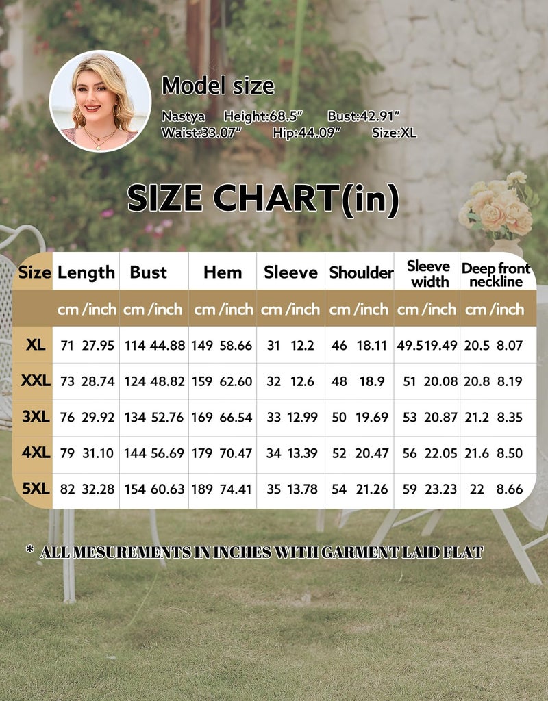 Siddhe Plus Size Tops for Curvy Women 2025 Fall V Neck Business Casual Blouse Peasant Peplum Empire Waist Tunics Double Layered Tops Pleated T-shirt Hide Belly Wedding Party Dressy Date Pink Flowers 3XL - Image 5