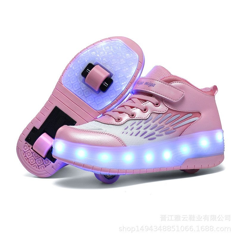 Miya Kids And Adult Roller Skates Shoes 4 Wheels Roller Shoes Boys Girls Wheel Shoes Roller Sneakers Shoes for Beginner More Balanced - Image 1