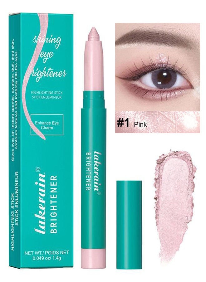 lakerain Shining Eye Brightener Enhance Eye Cream Professional Makeup Eyeshadow Pencil Advanced Shadow Stick Waterproof Eyeshadow Stick Eye Highlighter Shimmer Creamy Waterproof & Long-Lasting Eye Makeup for Women No.01  - Image 1