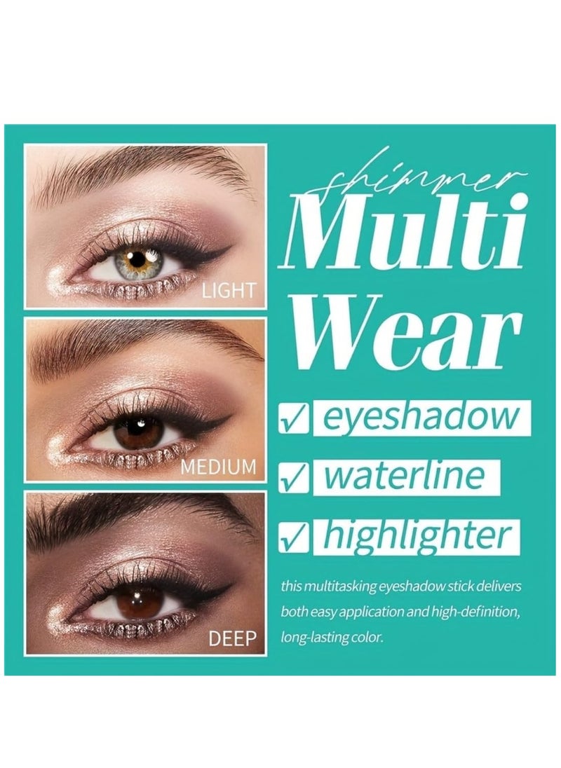 lakerain Shining Eye Brightener Enhance Eye Cream Professional Makeup Eyeshadow Pencil Advanced Shadow Stick Waterproof Eyeshadow Stick Eye Highlighter Shimmer Creamy Waterproof & Long-Lasting Eye Makeup for Women No.01  - Image 3