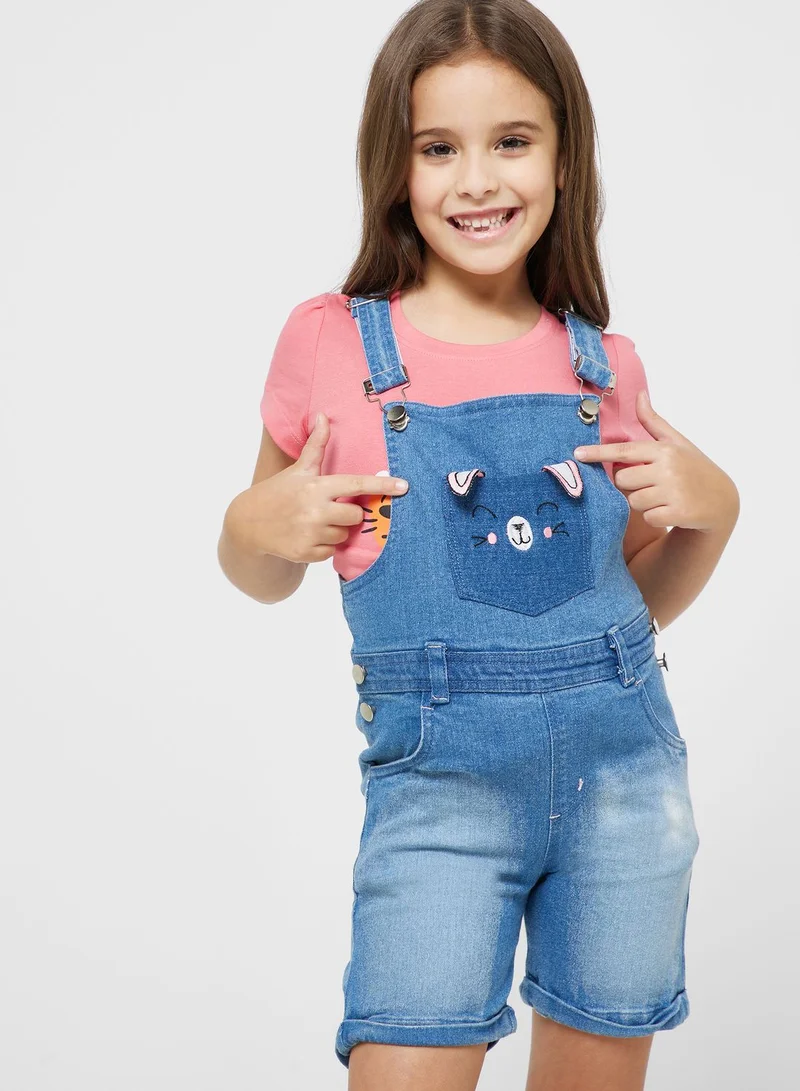 Pinata Girls Short Leg Dungaree