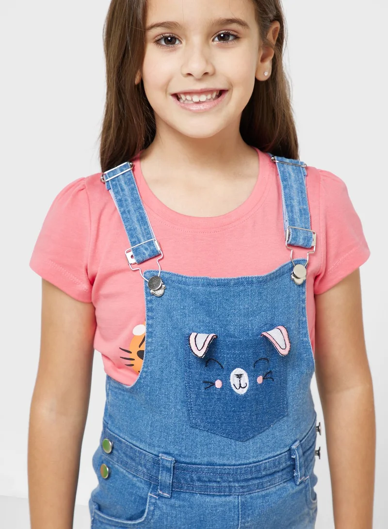 Pinata Girls Short Leg Dungaree
