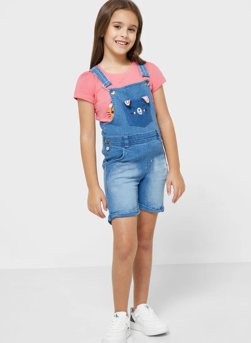 Pinata Girls Short Leg Dungaree