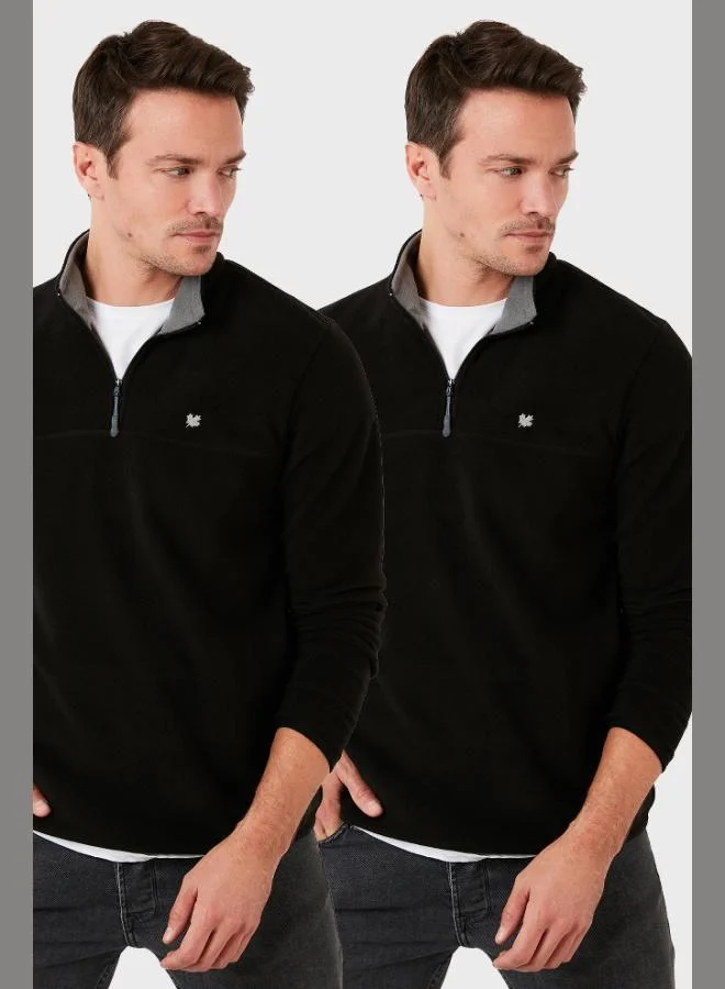 Buratti Buratti Slim Fit Anti-Pilling Non-Pilling Bato Collar Raised 2-Pack Polar Men's POLAR 5906001S2