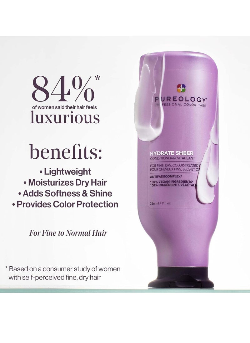 PUREOLOGY Pureology Hydrate Sheer Nourishing Conditioner | For Fine, Dry Color Treated Hair | Sulfate-Free | Vegan  - Image 2