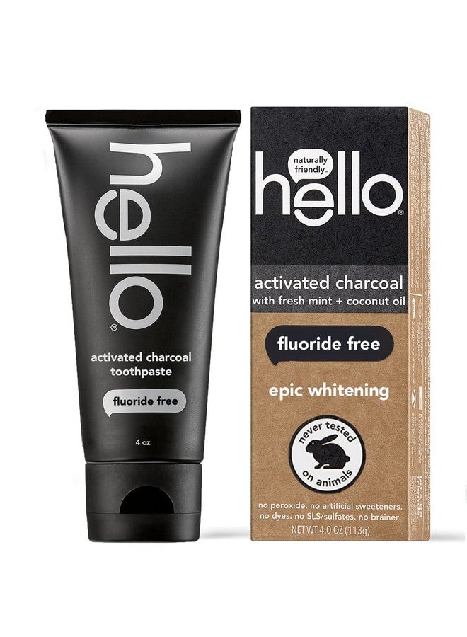 Hello Ello Activated Charcoal Epic Teeth Whitening Fluoride Free Toothpaste Fresh Mint And Coconut Oil Vegan Sls Free Gluten Free And Peroxide Free 4 Ounce - Image 2