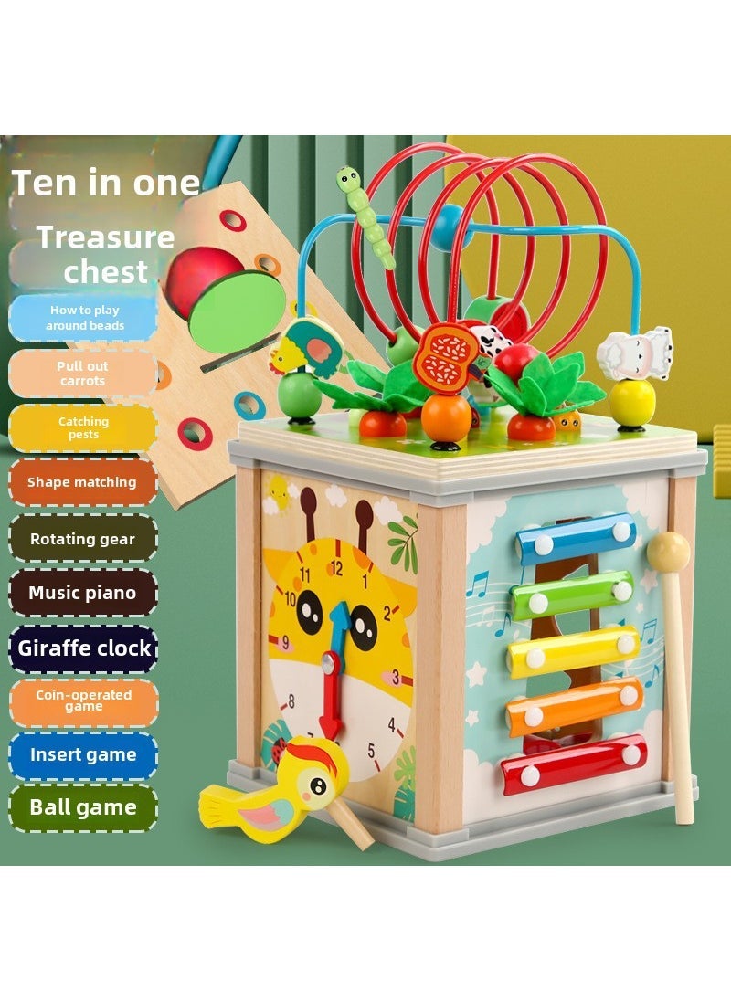 Kids 10-in-1 Educational Toy Box Ten in one multi-function treasure chest 1.23kg