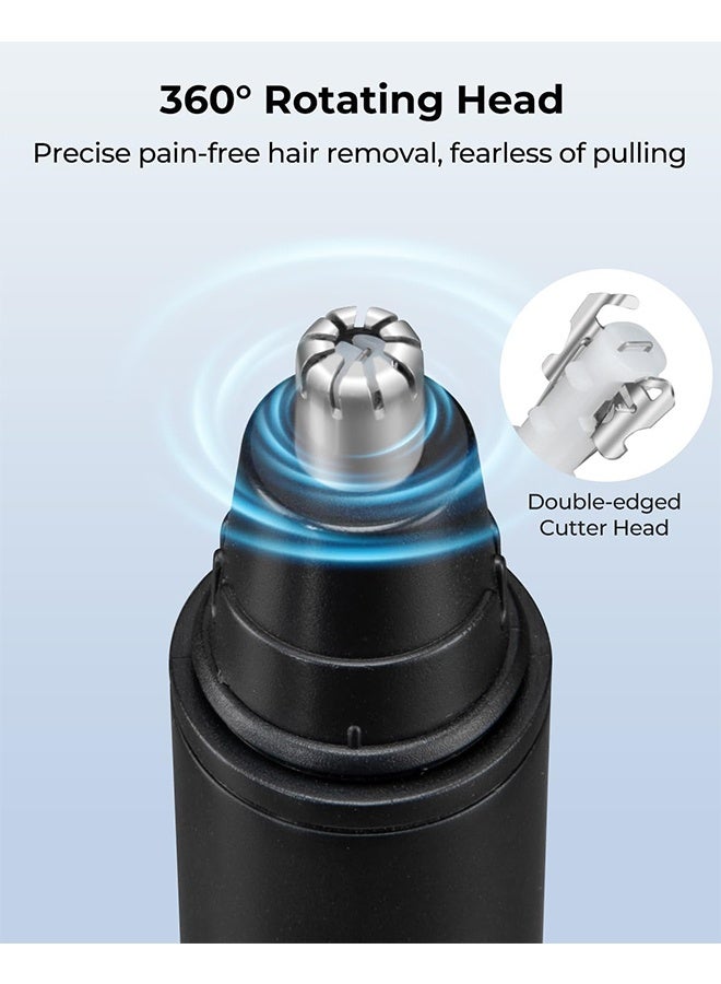 Nose Hair Trimmer for Men Rechargeable, Electric Nose and Ear Hair Trimmer, Professional Nose Clipper, LED Display, Waterproof, Portable Travel Size, Painless, Black - Image 3