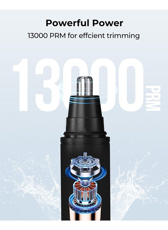 Nose Hair Trimmer for Men Rechargeable, Electric Nose and Ear Hair Trimmer, Professional Nose Clipper, LED Display, Waterproof, Portable Travel Size, Painless, Black - Image 4