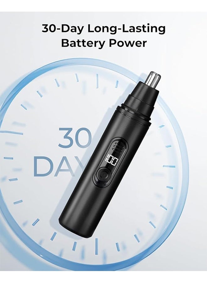 Nose Hair Trimmer for Men Rechargeable, Electric Nose and Ear Hair Trimmer, Professional Nose Clipper, LED Display, Waterproof, Portable Travel Size, Painless, Black - Image 5