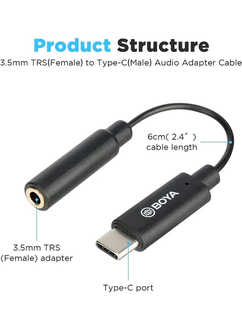 BOYA By-K4 Short Usb Type-C Male To Gold-Plated Female 3.5mm Trs Adapter Cable (Boya) - Image 3