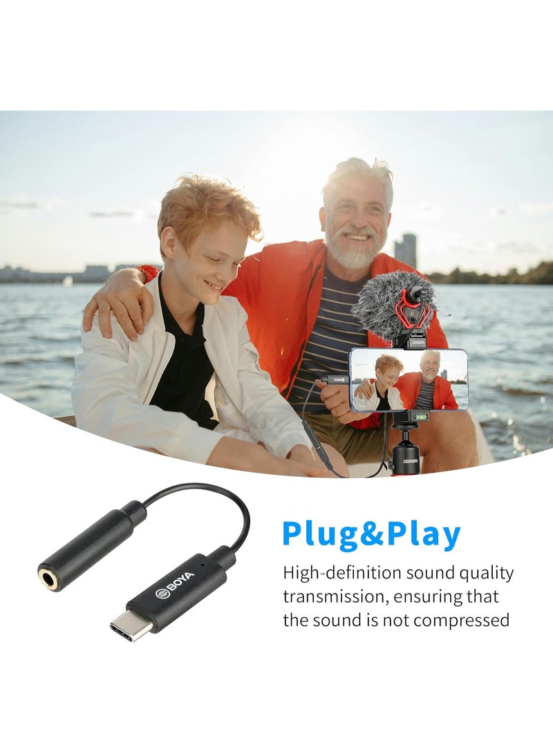 BOYA By-K4 Short Usb Type-C Male To Gold-Plated Female 3.5mm Trs Adapter Cable (Boya) - Image 4