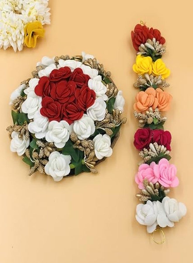 Arooman™ Full Juda Bun Hair Flower Gajra and gajra Combo for Wedding and Party Multi Color - Image 4