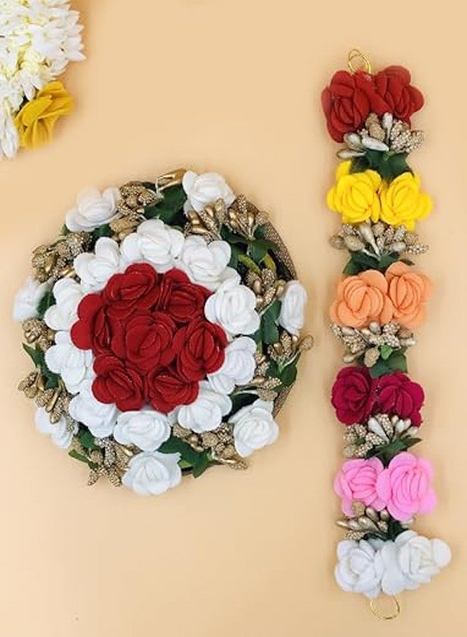 Arooman™ Full Juda Bun Hair Flower Gajra and gajra Combo for Wedding and Party Multi Color - Image 3