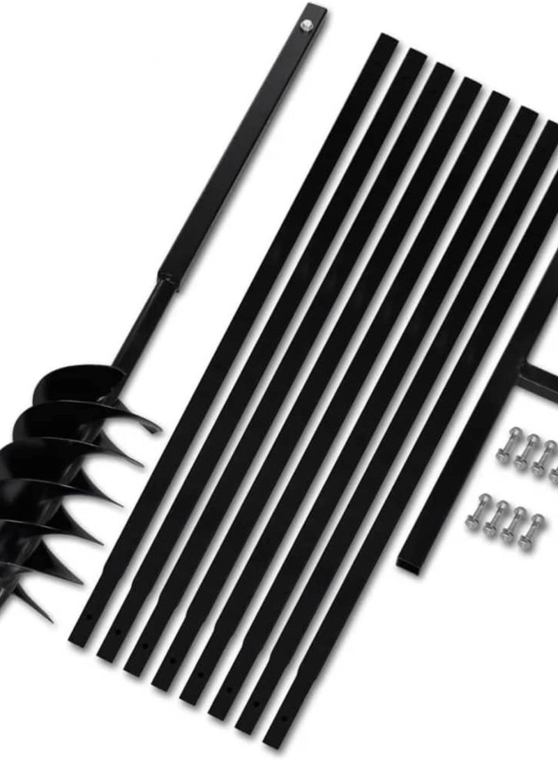 GGOOT Hardware,Tools,Drills,Augers-home-Ground Drill with Handle 150 mm with Extension Tube 9 m Steel - Image 1