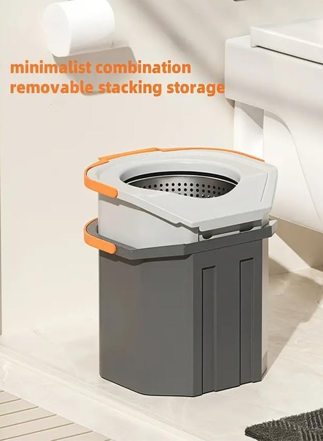 كليني جيني ممسحة توربو 360 درجة دوارة، نظام دلو مزدوج مع دواسة، تصميم قابل للتكديس للغسيل والتجفيف، 10 لتر، 54.5 × 30 × 27 سم - Image 5