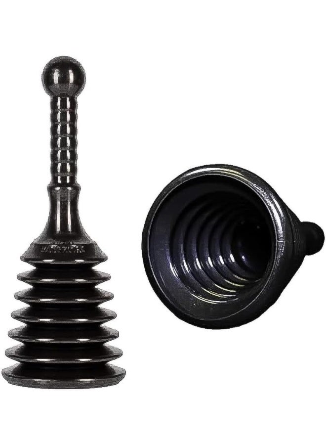 T&B Toilet Plunger Kitchen Sink Unblocker أداة فعالة لإلغاء الحجب الثقيلة مع كوب (6 بوصة) و (16 بوصة) مقبض تصريف الحوض والمراحيض لإلغاء الحجب للشعر والأغذية والحطام ، الأسود والأبيض - Image 2