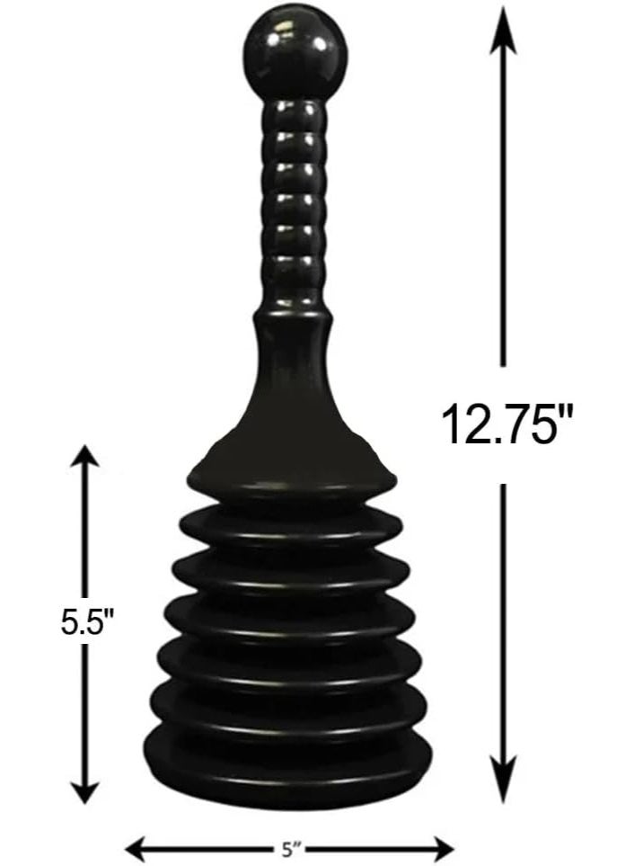 T&B Toilet Plunger Kitchen Sink Unblocker أداة فعالة لإلغاء الحجب الثقيلة مع كوب (6 بوصة) و (16 بوصة) مقبض تصريف الحوض والمراحيض لإلغاء الحجب للشعر والأغذية والحطام ، الأسود والأبيض - Image 1