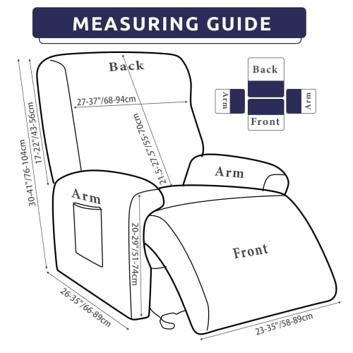 Iauddy Recliner Slipcover-Stretch Soft Slip Reclining Chair Slipcovers 4 -Pieces Furniture Protector for Recliner with Pocket Fitted Sofa Couch Cover Lazy Boy Chair Cover - Image 3