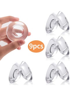 9 Pcs Door Bumper Wall Protector - Self Adhesive Clear Door Stoper Knob Pads - Soft Reusable Rubber Wall Protectors Shield For Preventing Damage To Cabinet - Handle - Bed