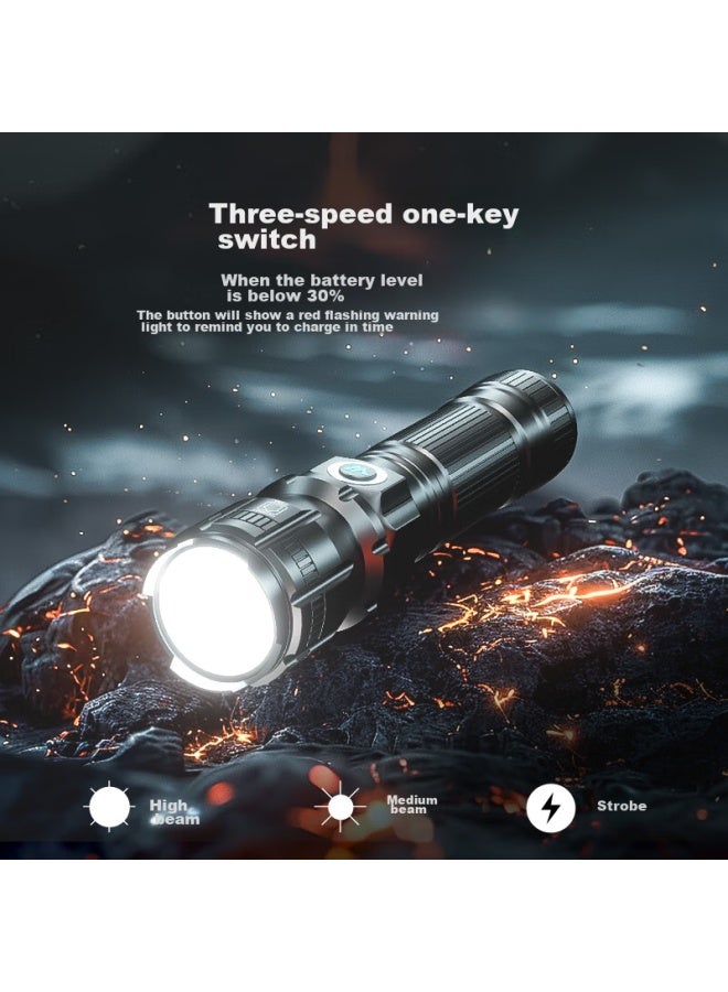 Warsun Warsun Flashlight, High Brightness, Zoomable, Rechargeable, Long-range, Military-grade, Ultra-bright Searchlight, Outdoor Cycling, Home Emergency Light, Special Df  - Image 4