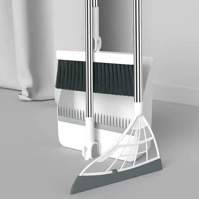 Folding Broom suit Two-Piece Set Three-Piece Set Household Dustpan Cleaning Garbage Non-Sticky Hair Household BroomWhite Folding 3 Piece Set Magic Scratch White Folding 3 Piece Set Magic Scratch
