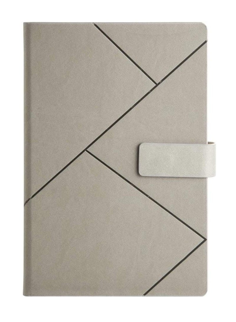 2 PCS Notebooks Classic Ruled Paper Diaries Office Business Notepad Magnetic  on Pen Loop Gray A5 Hardcover Leather Journal Writing Notebook Vintage Planner Agenda Personal - Image 1