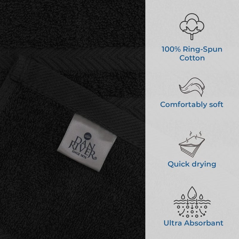 DAN RIVER 2 Pack Luxury Bath Sheets 35x70, 600 GSM, Soft & Quick Dry 100% Ring Spun Cotton Towels Ideal for Hotels, Spas, Gyms & Salons Extra Large, Black - Image 3