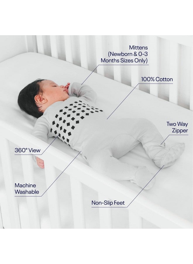 Nanit Nanit Breathing Wear Baby Pajamas 100% Cotton Double Zipper Footed Pjs With Mitten Cuffs Works With Nanit Pro Baby Monitor To Track Breathing Motion Sensorfree Size Newborn Pebble Grey  - Image 4
