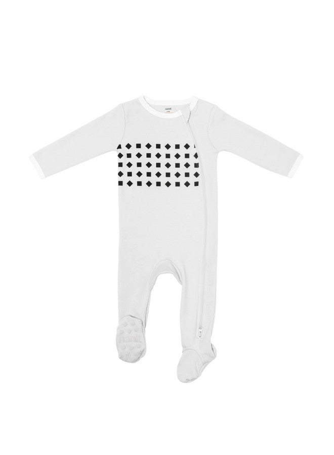 Nanit Nanit Breathing Wear Baby Pajamas 100% Cotton Double Zipper Footed Pjs With Mitten Cuffs Works With Nanit Pro Baby Monitor To Track Breathing Motion Sensorfree Size Newborn Pebble Grey  - Image 1