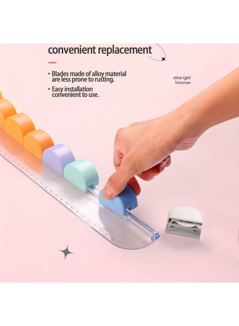 SOLARAE Rotary Paper Trimmer, Precision Carving Craft Knife, Multi-Function Scrapbooking Tool, 7-in-1 Paper Cutter, Suitable for Photos, Coupons, Paper, with 7 Types of Cutting Heads - Image 4