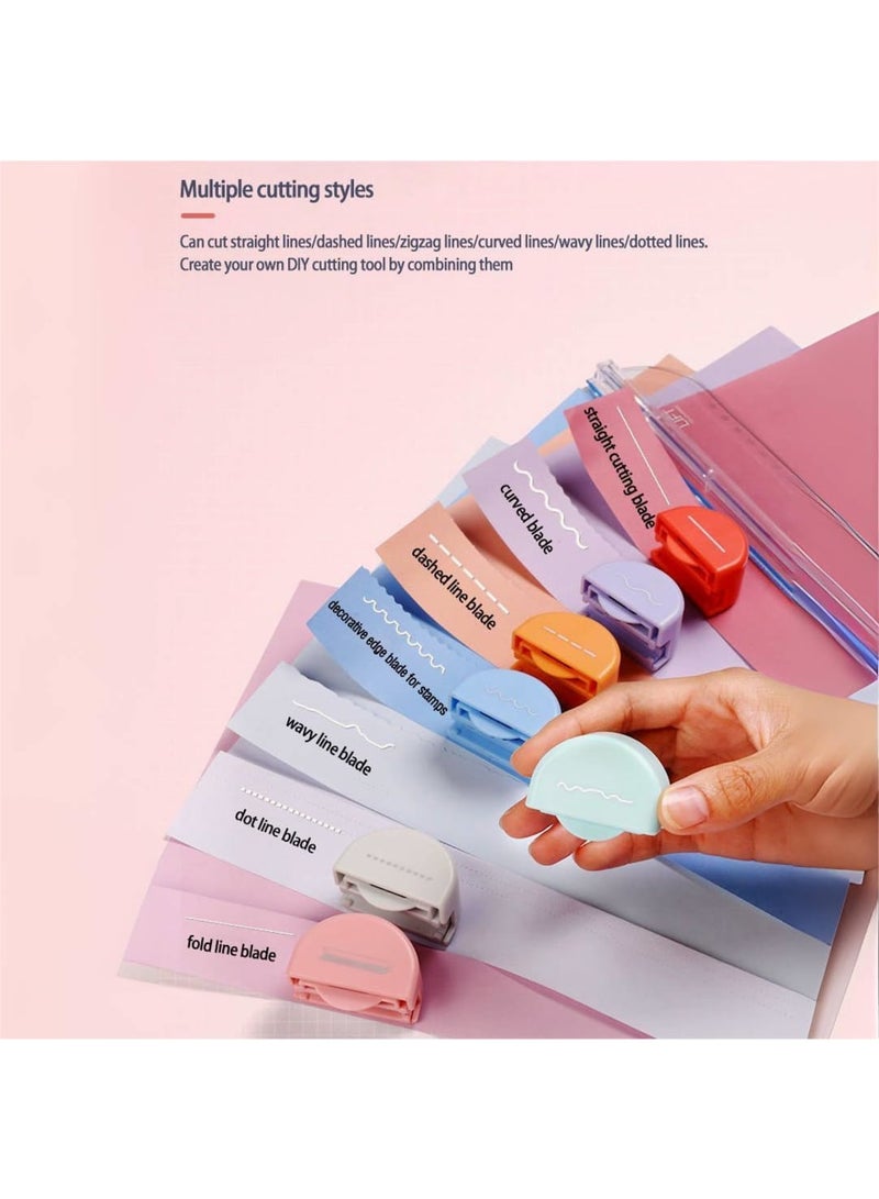 SOLARAE Rotary Paper Trimmer, Precision Carving Craft Knife, Multi-Function Scrapbooking Tool, 7-in-1 Paper Cutter, Suitable for Photos, Coupons, Paper, with 7 Types of Cutting Heads - Image 2