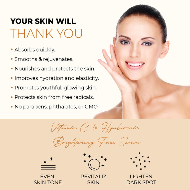 Azure Cosmetics Vitamin C Serum For Face Dermatologist Tested AntiAging with Hyaluronic Acid for Dark Spots Fine Lines Wrinkles Brightning Clean Korean Skincare for Glass Skin 169 fl oz - Image 4