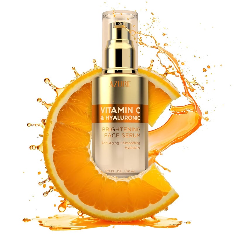 Azure Cosmetics Vitamin C Serum For Face Dermatologist Tested AntiAging with Hyaluronic Acid for Dark Spots Fine Lines Wrinkles Brightning Clean Korean Skincare for Glass Skin 169 fl oz - Image 2
