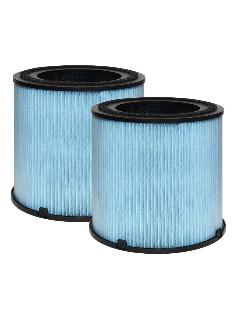 Y&D AIRTOK Genuine Replacement Air Purifier Filter Replaceable Inner Core Filter Activated Carbon Pure Air for Dust Allergens Odors Filter Clean Air Dust Removal 3-in-1 H13 True HEPA-Grade Odor Elimination High Efficiency Dust Pollen Pet Dander Removal 2-Pack Compatible with AIRTOK AP1001 Model Changable Filter Suitable for Home Bedroom Office - Image 1